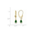 thumbnail image 2 of 1.00 Carat (Ctw) Emerald Leverback Drop Earrings in 14K Yellow Gold for Women, 2 of 5