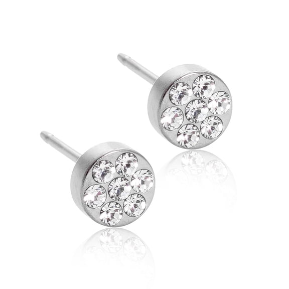 Blomdahl | Hypoallergenic | Silver Titanium 5mm Brilliance Plenary Stud Earrings | Best Choice For Sensitive Ears