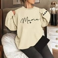thumbnail image 2 of Oversize Women Sweatshirts MAMA Letter Print Crew Neck Long Sleeve \ Lightweight Outfits Clothes Beige, 2 of 4