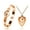 Y473-Rosegold, variant on Gold Plated Stainless Steel 100 Languages I Love You Heartbeat Heart Bangle Bracelet and Shield Key Pendant Necklace for Couples Y953 (Gold)