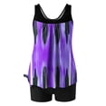thumbnail image 5 of Blmnix Swimming Suits for Women Two Piece Swimsuit Modest Swimsuits Full Coverage Swimsuits Swim Tops Purple Crew Neck Swim Top,XL, 5 of 6