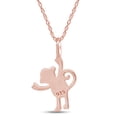 thumbnail image 3 of AFFY Silhouette Pet Love Monkey&nbsp;Animal Charm Pendant Necklace In 14K Rose Gold Over Sterling Silver, 3 of 5
