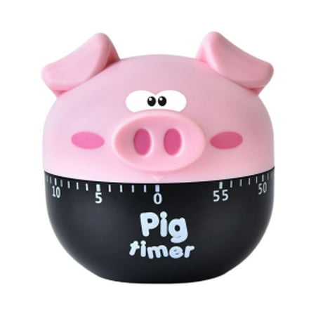 

Pink Pig Shaped Kitchen Mechanical Timer Creative Cartoon Bake for Cooking Timer