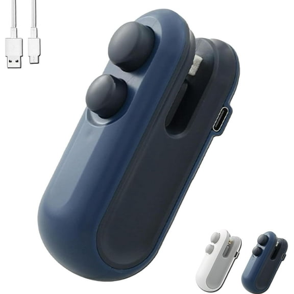 Ampltulastd Bag Sealer, Ultimate Home Sealing Machine, 2 In 1 USB Rechargeable Small Hand Pressure Sealer, Portable Snack Plastic Bag Heat Sealing Machine for Snack Bags Blue