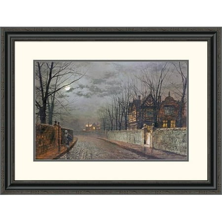 Global Gallery Old English House, Moonlight after Rain by John Atkinson Grimshaw Framed Global Gallery Old English House, Moonlight after Rain by John Atkinson Grimshaw Framed
