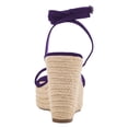 thumbnail image 5 of FSJ Women Classic Round Open Toe Wedge High Heel Sandals Espadrille Platform Lace-up Adjustable Buckle Ankle Strap Cute Summer Dress Shoes Size 8.5 Purple, 5 of 5