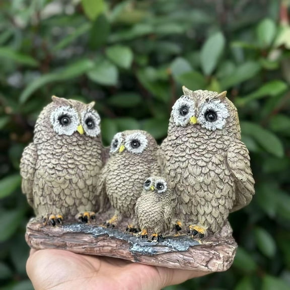 Creative family of four owls home desktop resin crafts decorative ornaments
