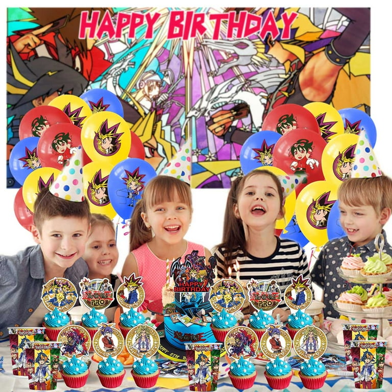 Yugioh Birthday Decorations Plates Cups Party Supplies Fans Cake Topper  Decor - Walmart.com