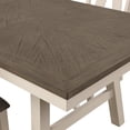 thumbnail image 4 of Roundhill Furniture Fasena 7 Piece Farmhouse Rubberwood Dining Table Set, Rustic gray/Off white, 4 of 14