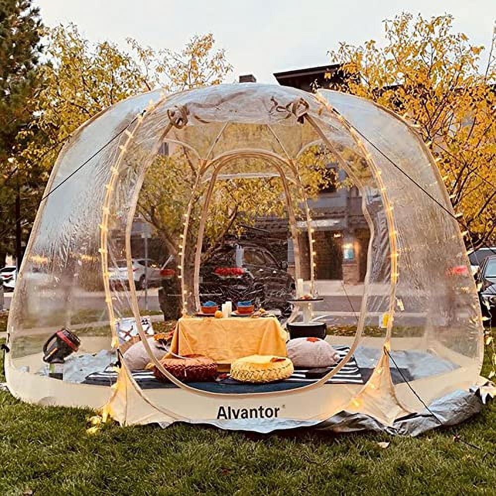 COSTWAY Pop Up Bubble Tent, transparant PVC tent, 265 x 265 cm bubbeltent weerbestendig voor 5-6 personen, draagbaar campingtent voor buiten, tuin, terras, achtertuin