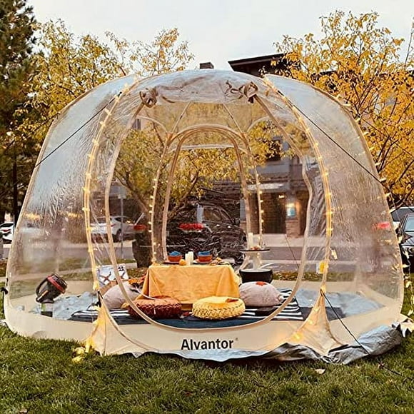 Alvantor Pop Up Bubble Tent - Tienda de campaña iglú instantánea de 12' x 12' - Casa de pantalla para patios para 8-10 personas - Cápsula grande a prueba de intemperie - Tienda de campaña con protecci