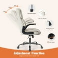 thumbnail image 3 of Yoyomax Office Chair, Ergonomic Executive Computer Desk Chairs with Adjustable Flip-up Armrest, Swivel Task Chair with Lumbar Support, Strong Metal Base, PU Leather, 3 of 7