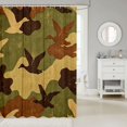 thumbnail image 2 of Manfei Jungle Duck Animal Shower Curtain 72Wx72L, Mid Century Camouflage Shower Curtain 72Wx72L, Woodland Green, 2 of 5