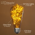 thumbnail image 2 of LEDimagine ST64 Fairy Light Bulb, 50 Gold LED Diodes Inside, Clear Glass Finish, E26 Base, 2 of 4
