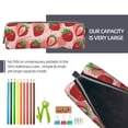 thumbnail image 5 of Yiaed Cute Strawberry Print Leather Pencil Case - Leather Pen Pencil Holder - Elegant & Practical Pencil Pouch for Work & Office, 5 of 7
