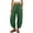 AA-Green, variant on Womens Linen Baggy Barrel Pants Baggy Wide Leg Tulip Hem Trousers Casual Elastic Waist Lounge Pants with Pockets Streetwear Khaki L