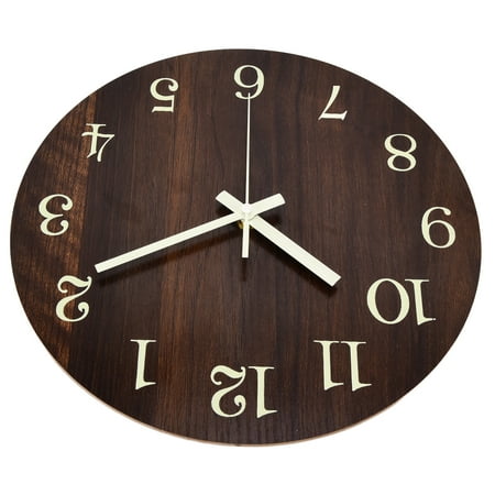 NFTIGB Wood Wall Clock Retro Style Quiet Silent Quartz Movement 3D Luminous Analog Clock for Bedroom Office Kitchen Living Room Farmhouse Decor (13 inches / 33 cm)