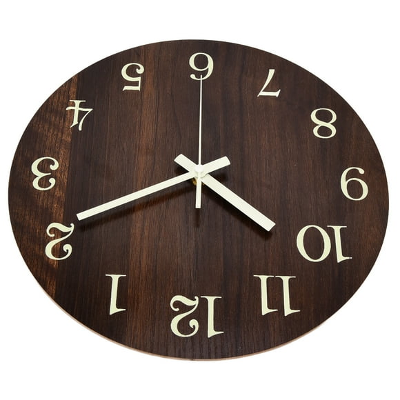 Analog Clock,Wood Wall Clock Retro Wooden Luminous Wall Clock Retro Wall Clock Innovative Solution