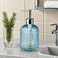 thumbnail image 5 of OEFNTAC Glass Soap Dispenser Bottle Wave Pattern Glass Soap Dispenser 7.5x2.8in 350ml Press Pump Bottle for Bathroom Kitchen Shampoo Shower Gel Clear Countertop, 5 of 6