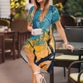 thumbnail image 3 of Disketp Abstract Night Sky Tree para Vestido de Manga Corta para Mujeres, Vestidos de Verano para Mujeres, Casual y Holgado para la Playa, 3 of 6