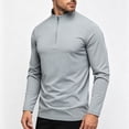 thumbnail image 4 of Lmnyox Sports Shirts for Men Long Sleeve Quarter Zipper Mock Neck Pullover Lightweight Athletic T-Shirts, 4 of 8