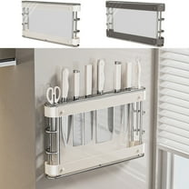 Usloyux Under $5 Wall Mounted Knife Holder, Stainless Steel Kitchen Knife Storage Rack, Slot Style Magnetic Knife Organizer, Space Saving Cutlery Display, Secure Blade Storage Solution