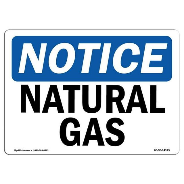 SignMission OS-NS-A-1218-L-14313 Panneau de Signalisation de 12 x 18 Po - Gaz Naturel