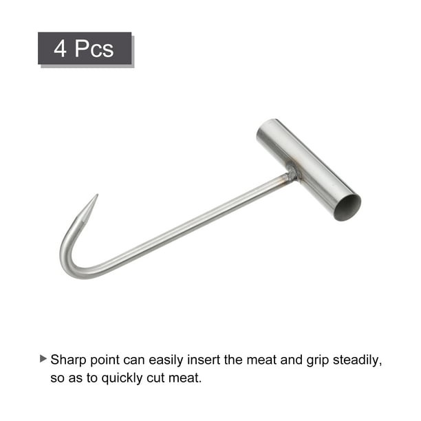 7.87 Inch T-Handle Meat Boning Hook, 4Pcs Stainless Steel Meat