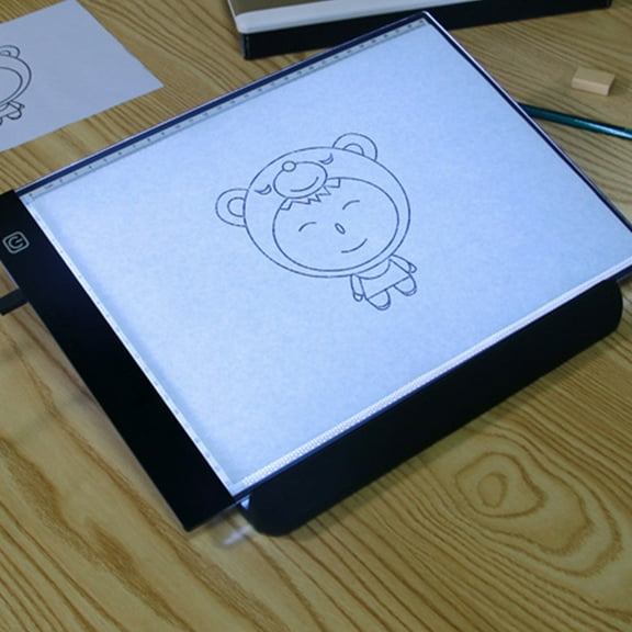 VERDANVERSE 1Set Led Light Writing Desk Sketch Light Board For Artists With Acrylic Material And Black Color