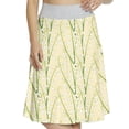 thumbnail image 1 of Women's Butter Yellow Lily of The Valley A-line Printed Skirt Casual Wear, 2XL, Cream Fern Green, by Ambesonne, 1 of 1