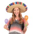 thumbnail image 3 of Sombrero GiftExpress Mexican con ribete de sarape para adulto, 3 of 7