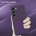 thumbnail image 2 of Samsung Galaxy S23 5G Case Card Holder Silicone Slot Wallet Soft Cover Shockproof Anti Scratch Microfiber Lining Full Body Protection Shell -Purple, 2 of 11