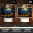thumbnail image 3 of Cauagu Oil Starry Sky Sunflower for Rectangle Acrylic Night Light - Acrylic Modern Bedside Light with LED Light Lamp Base - Decorative Night Lamp for Restaurant Bar Cafe Shop, 3 of 9