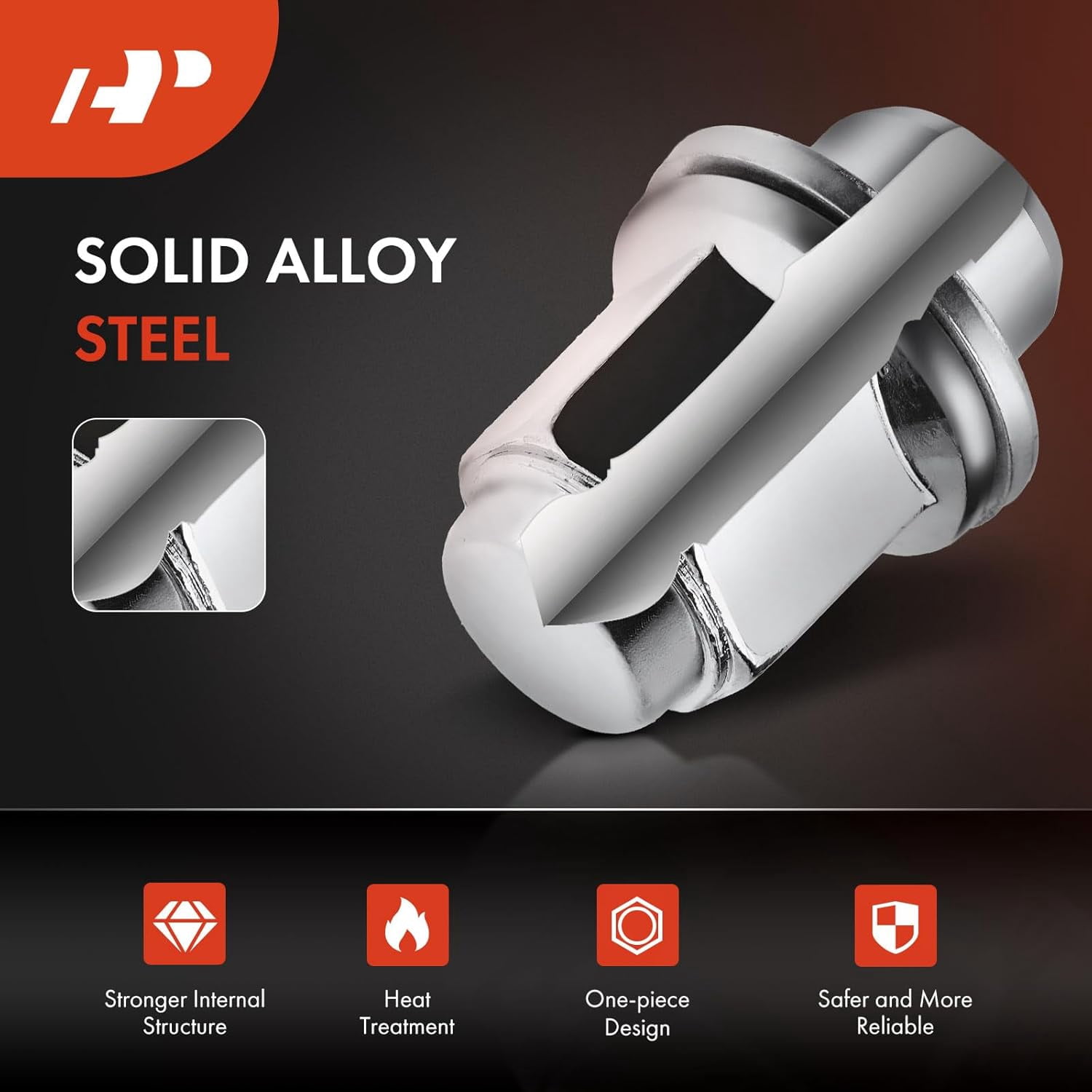 A-Premium M12-1.50 Wheel Lug Nuts Compatible with Toyota Camry RAV4 Prius Corolla Chrysler Sebring Lexus RX330 RX350 RX400h Front or Rear 5-PC Set