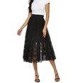thumbnail image 5 of Vedolay Skirts Skirt for Women Floral Print High Waist Ruffle Asymmetrical Long Skirt,Black XXL, 5 of 5