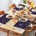 thumbnail image 2 of Halloween Purple Spooky Icons Summer Placemats Table Placemats Set Of 4-Linen Kitchen Washable Placemats Table Mats 11.8"x17.7" Non-Slip Heat Resistant, 2 of 6