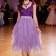 thumbnail image 3 of STETMN Sequin Tulle Skirt for Women Asymmetrical Tiered Skirts Glitter Party Midi Skirt, 3 of 5