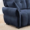 thumbnail image 6 of 142" Oversized Chenille Modular Sectional Sofa with High-Resilience Memory Foam Cushion, Adjustable Lumbar Support, 4-Seater Upholstered Corner Sofa with 2 Throw Pillows, for Living Room, Blue, 6 of 7