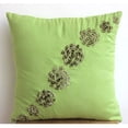 thumbnail image 4 of Cushion Cover For Couch, Decorative Green Designer Pillowcases 16x16 inch (40x40 cm), Suede Throw Pillows For Couch, Nature & Floral, Rose, Modern Accent Throw&nbsp;Pillows - Green Sawaan, 4 of 4