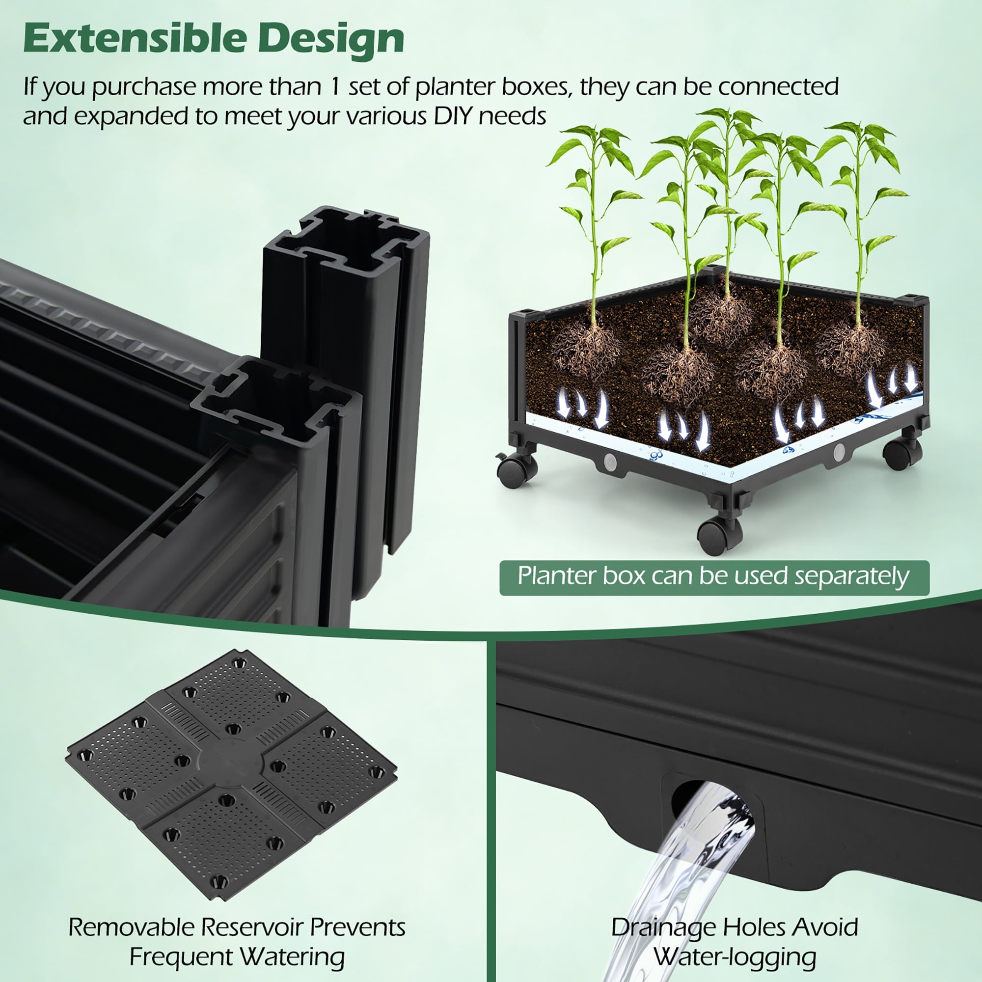 Gymax 2PCS 81'' Garden Obelisk Trellis for Climbing Plants Tall Plant Support w/ Wheels