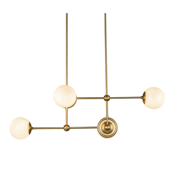 Alora Lighting CH407342BGGO Fiore 4 Light 42" Wide Linear Chandelier - Brushed Gold /