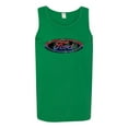 thumbnail image 2 of Red Blue and Black Ford Logo | Mens Cars and Trucks Graphic Tank Top, Kelly, Small, 2 of 3