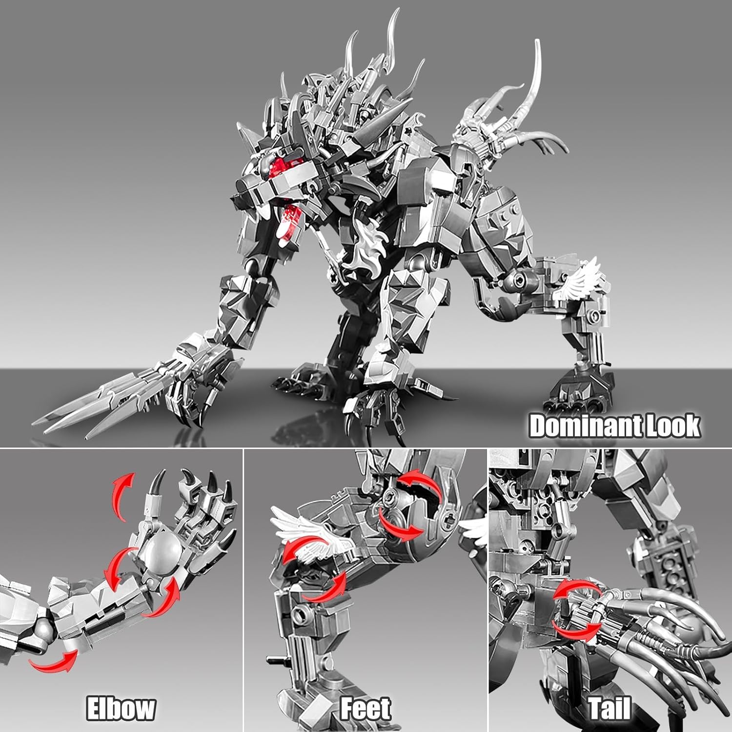 Werewolf Mech Building Set for Adults, Wolf by Night Monster Model Building Blocks Kit with Base for Home Display,813 Pieces