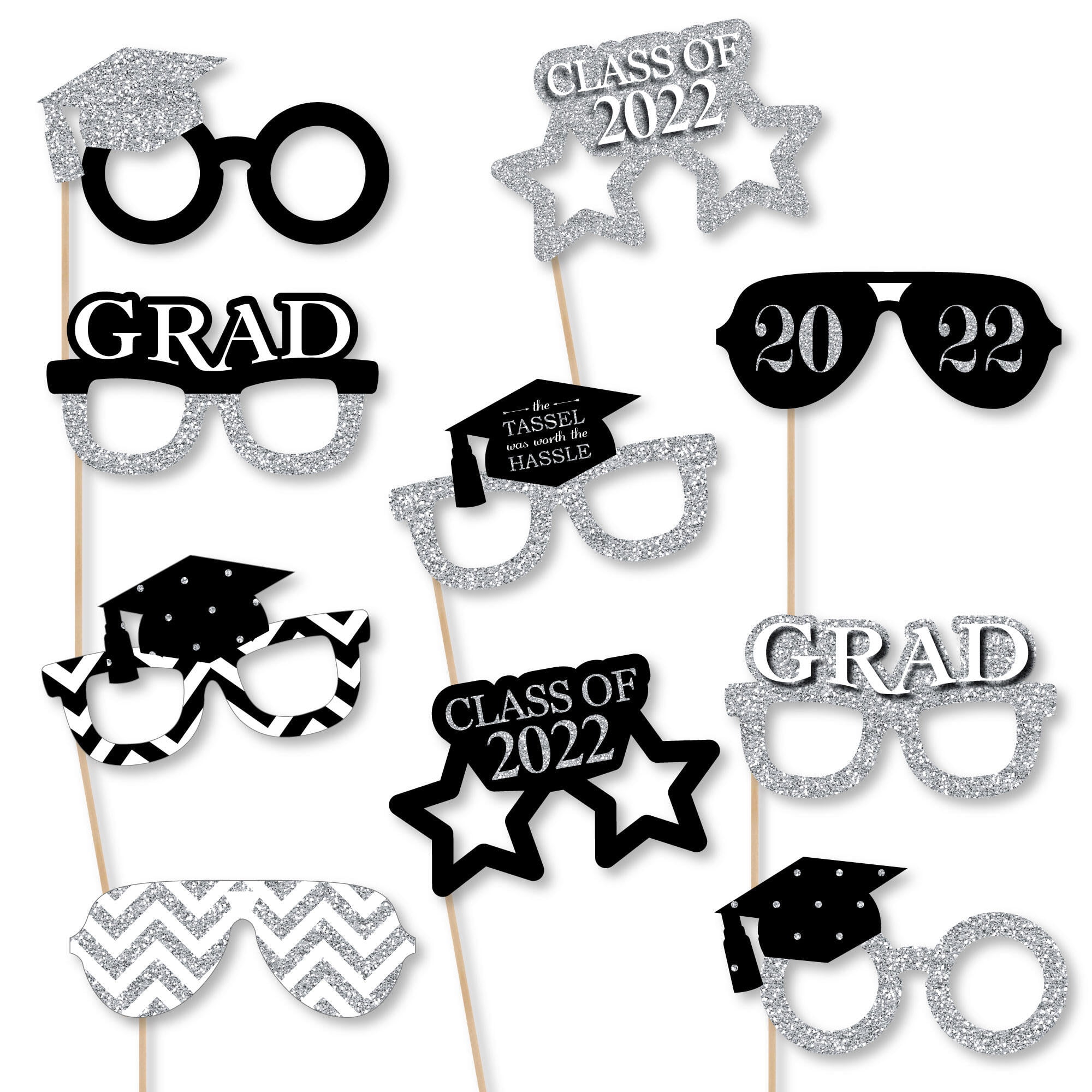 OULII 17pcs Graduation Party Phtoto Booth Props Graduation Banner IM DONE Graduation Party Decorations 