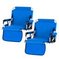 thumbnail image 1 of Asientos plegables para estadio LET'S CAMP, paquete de 2, con portavasos, azul, 1 of 9