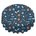 thumbnail image 2 of Football and Basketball Navy Pattern Round Tablecloth 60"x60", Wrinkle Resistant Wipeable Table Cover for Kitchen Dining Room Picnic Patio and Party, 2 of 6