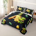thumbnail image 3 of Homewish Dinosaur Twin Quilt Set for Boys Girls, Dino Letter A Twin Coverlet Set, 3 of 7