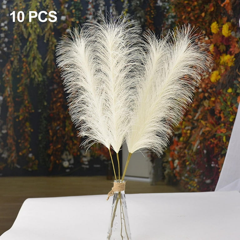 Efavormart 3 Stems | 44 inch Cream Artificial Pampas Grass Plant Sprays, Faux Branches Vase Flower Arrangement, Beige