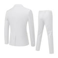 thumbnail image 5 of yuCgh Men's Slim Fit One-Button Three-Piece Suit Set, Formal Business Blazer, Vest, and Trousers for Wedding, Party, and Office Occasions,White S, 5 of 6