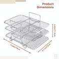 thumbnail image 4 of Air Fryer Rack, 3 Tier Grid Air Fryer Dehydrate Rack, Multifunctional Stackable Stainless Steel Grill Pan for Ninja Foodi AG300 AG400 DZ201 DZ40 Air Fryers, Ovens, Press Cookers, 4 of 6